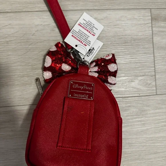 Loungefly Red Sequin Polka Dot Minnie Mini Bag NWT - Picture 2 of 2